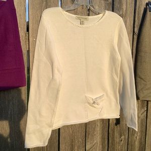 David Brooks. White  sweater  cotton pockets and neck piping